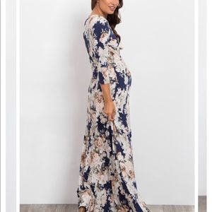 Pink Blush Maternity Floral Maxi Dress